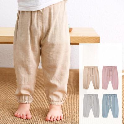 Children's Cotton and Linen Trousers Spring and Summer Thin Linen Pants Harem Pants Baby Mosquito Bloomer Pants