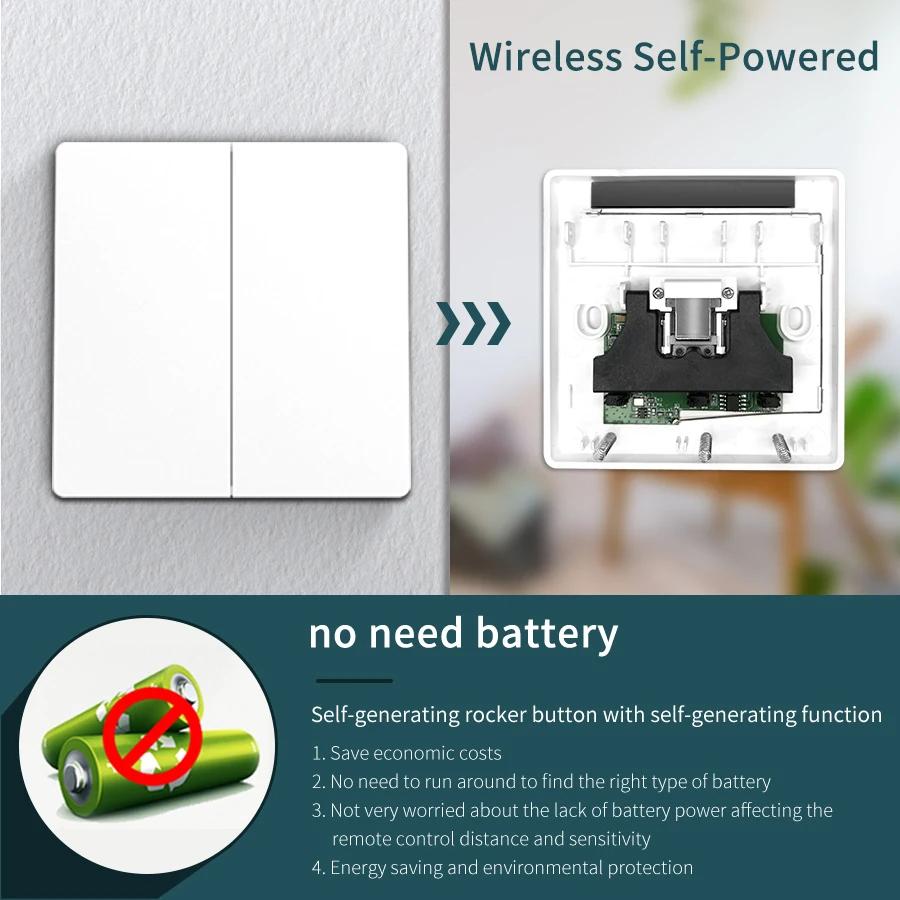 Tuya WiFi Smart Switch 16A 433MHz Self Powered No Battery Needed Wireless Wall Switches Voice APP Control For Alexa Google Home
