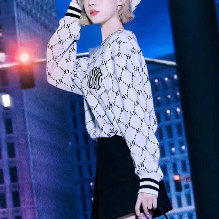 New MLB Mlb Old Flower Sweatshirt Unisex White 3AMTM0724-50CRS