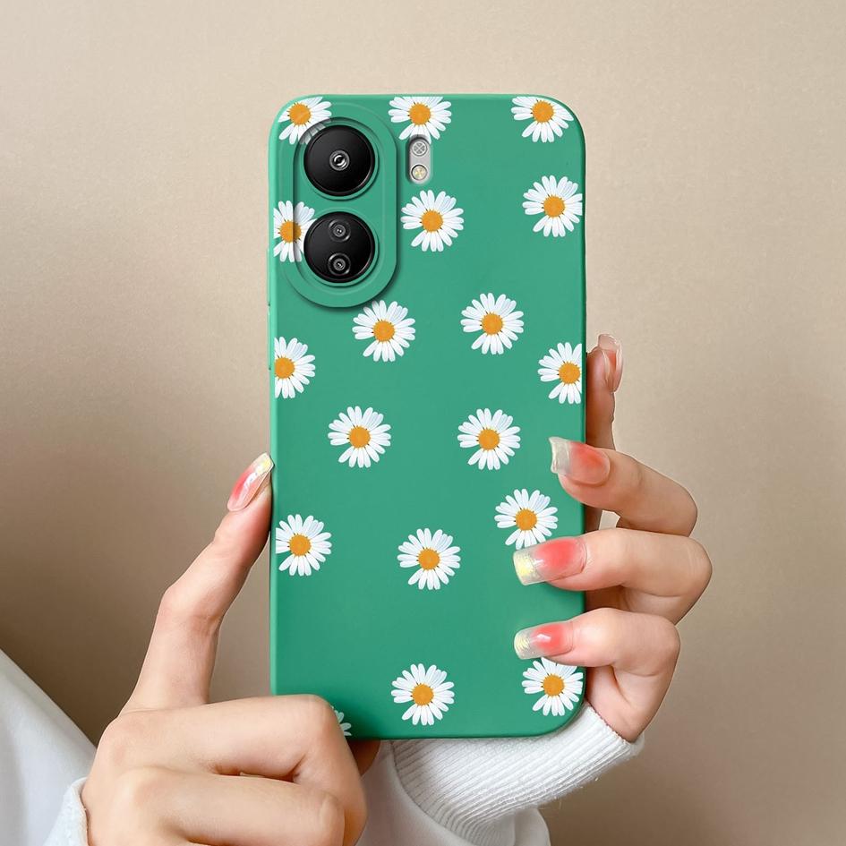 Per Xiaomi Redmi 13C K60 Ultra Note 13 Pro K70 Pro 13R K70E Custodia per telefono Margherita Farfalla Protezione per schermo Shell Cover posteriore in silicone liquido opaco Paraurti