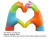 Rainbow Love Gesture Figurine Love Heart Hand Shape Statue Sculpture Home Office Bedroom Desktop Decoration Ornament