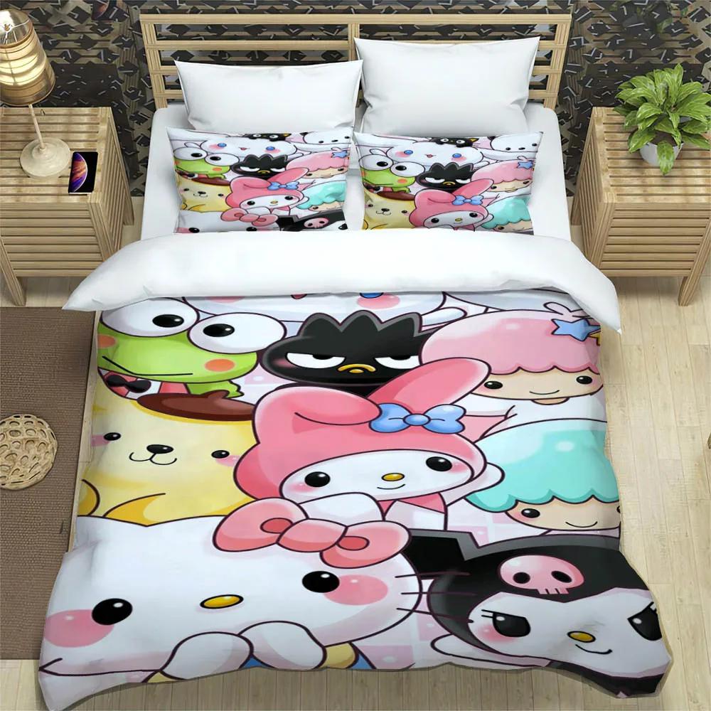 Cute My Melody Bedding Sets Exquisite Bed Pillowcase Children Duvet Cover Bed Comforter Set Bedding Set Luxury Birthday Gift