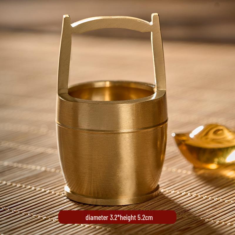 

Большое медное золотое украшение фэн-шуй с юаньбао - латунное ведро для воды для настольного и свадебного декора