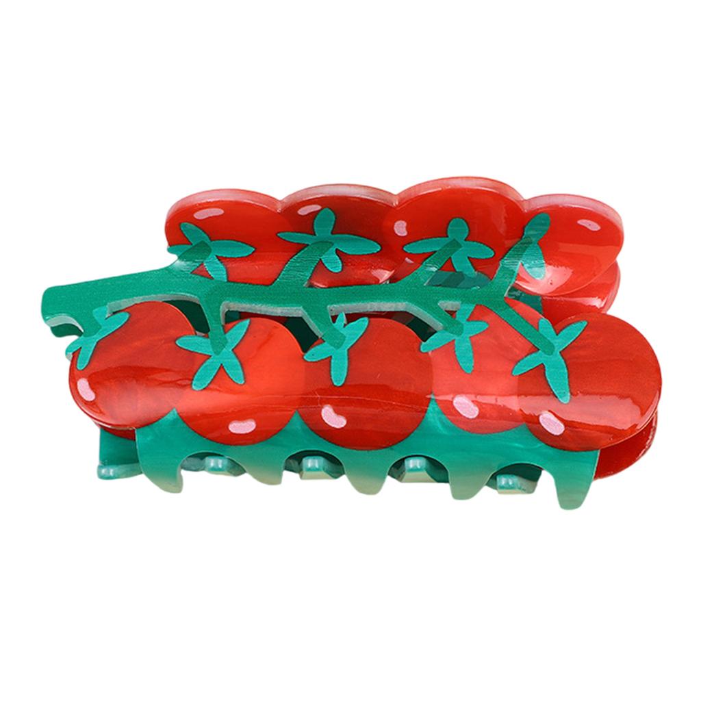 Fruit Theme Acrylic Hair Claw Clip For Women and Girl Ponytail Holder Strong Hair Grip With Vibrancy Color Daily Wear