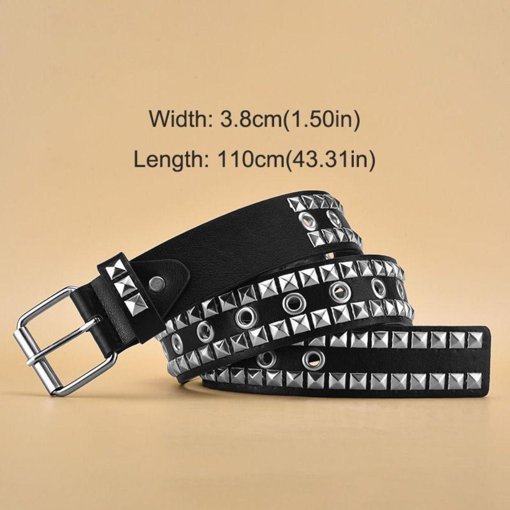 Luxury Design Business Waist Belt Pin Buckle Punk Waistband Rivet Belt  Paired with Skirts Jeans
