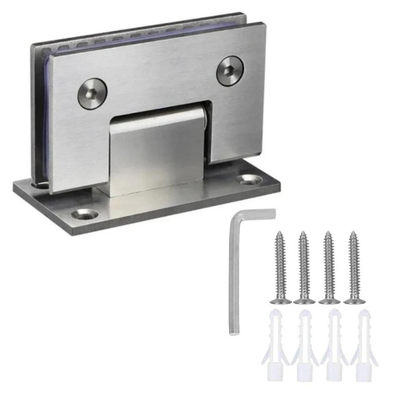 

Нержавеющая сталь 90 градусов Петли для безрамных стеклянных душевых дверей 8-12 мм Усиленные настенно-стеклянные зажимы для ванной комнаты серебряный