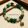 Retro Four Leaf Clover Beaded Bracelet 8mm Handmade Fashion Women Single Strand Bracelet