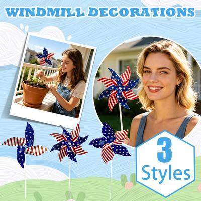12 Stück Handheld-Windrad-Set für Outdoor-Veranstaltungen Gartendekoration Kinderspielzeug Partygeschenk mit langlebigem Kunststoff- und Metallstab für Feiern