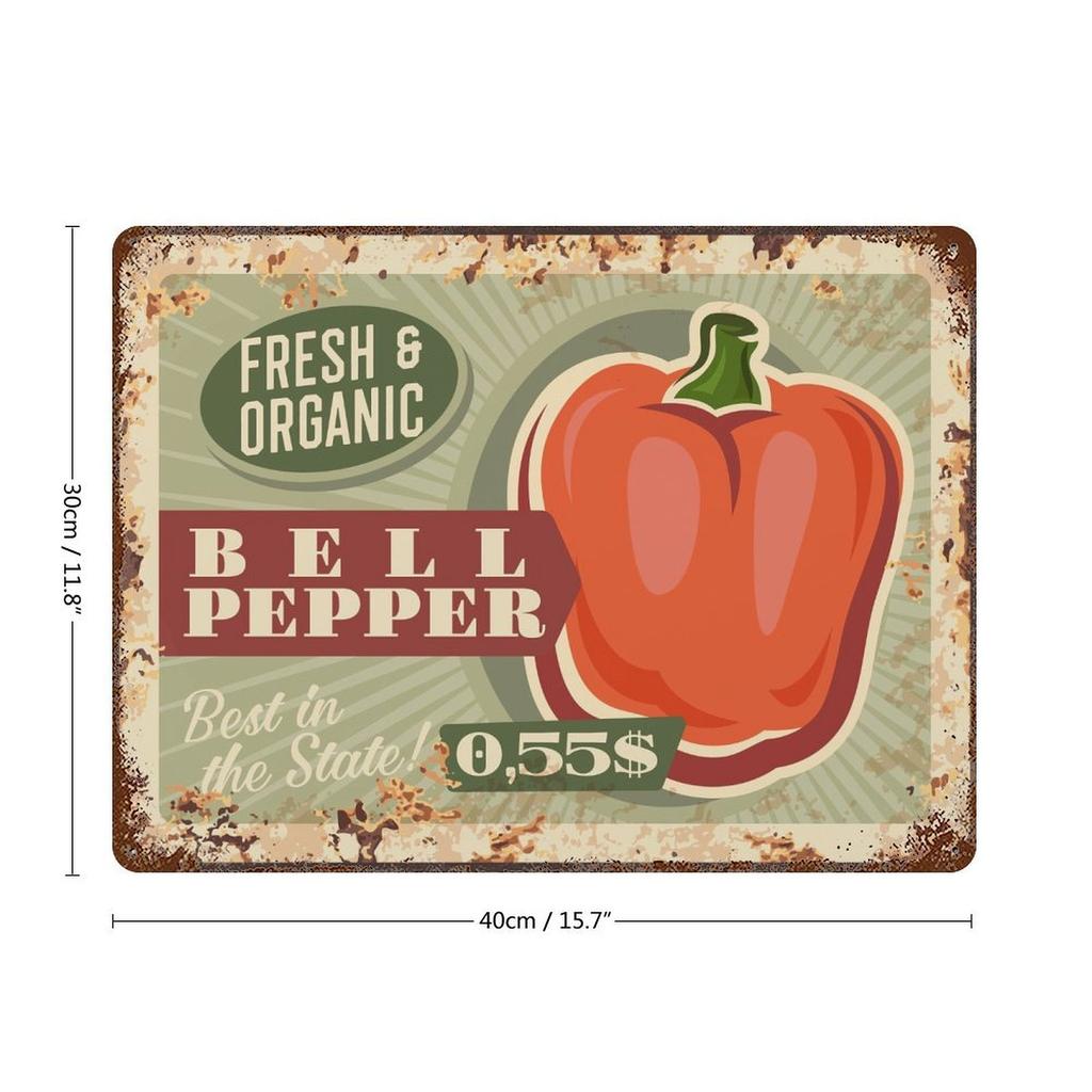 1-Pack distressed retro wall sign metal, 20×30cm and 30×40cm, aged décor for kitchen, office or dining area