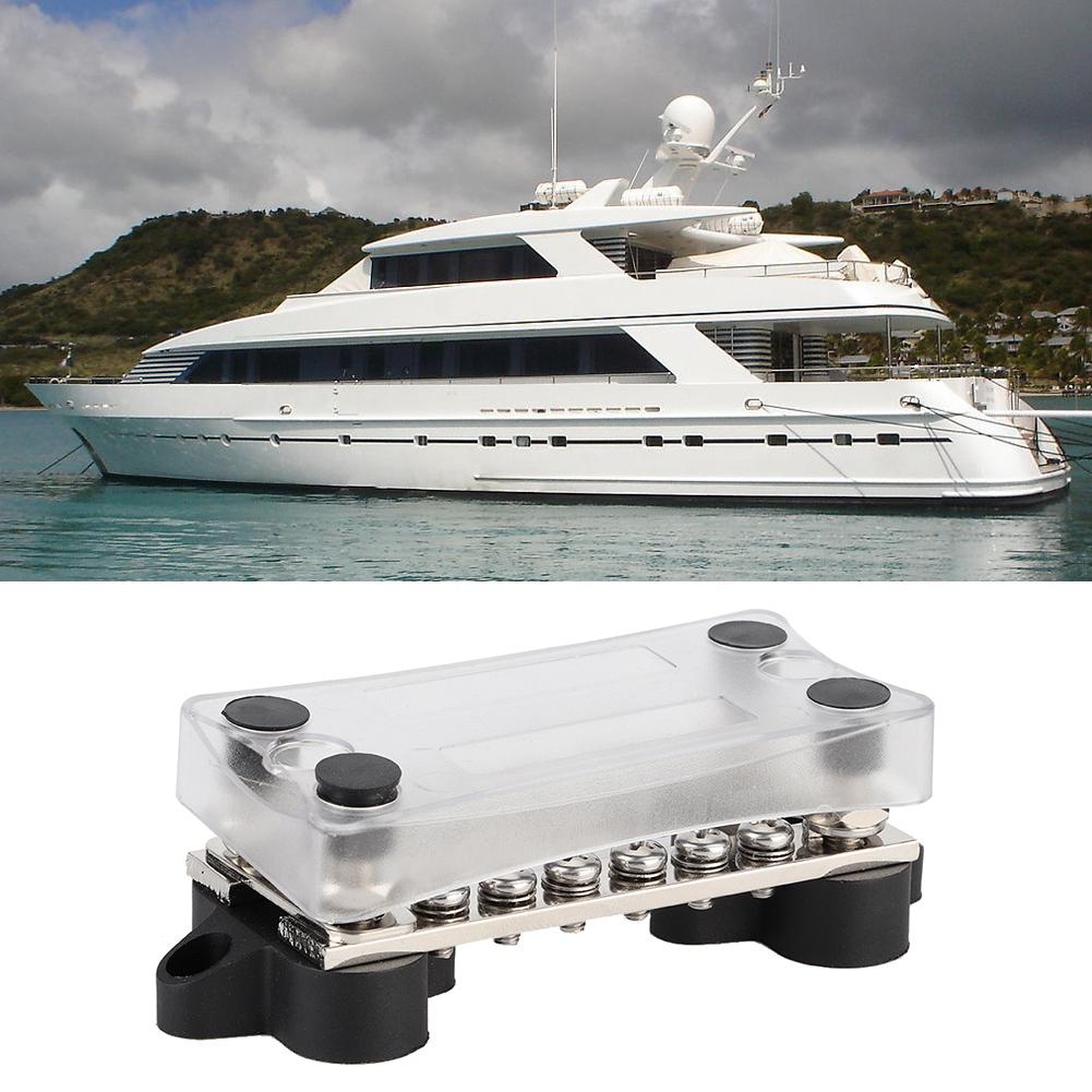 16 Way 100A Bus Bar 4 Studs Car Boat Marine Power Distribution Terminal Block with Cover