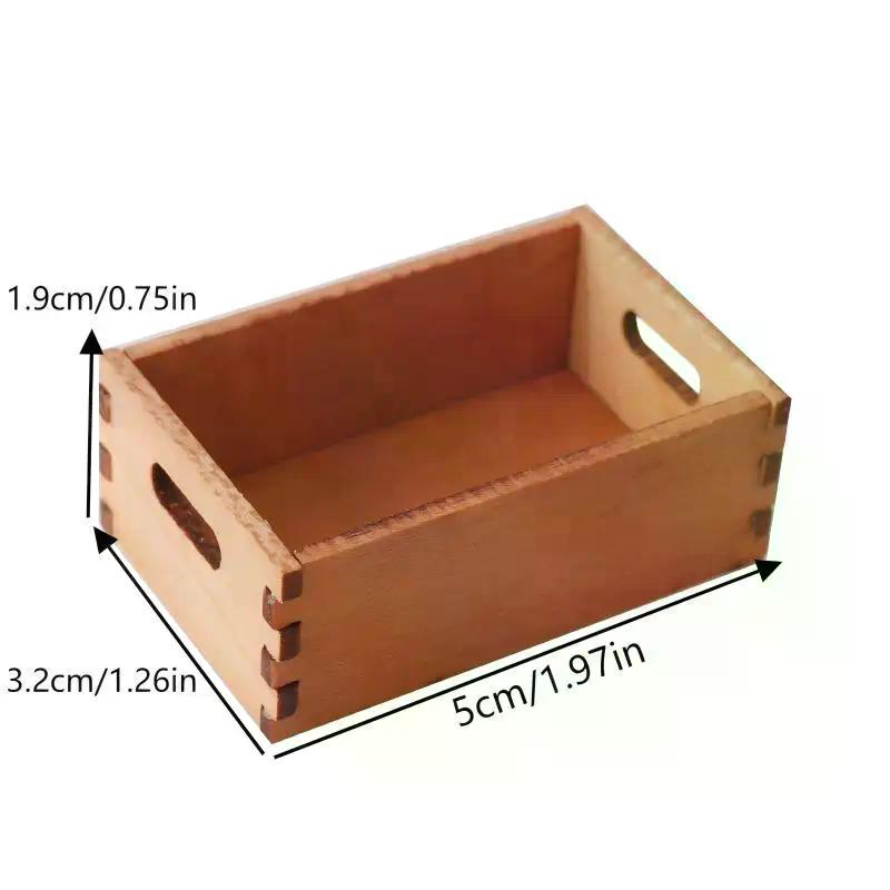 1/12 Dollhouse Mini Wooden Storage Basket Simulation Furniture Model Dolls House Micro Scene Decor Accessories