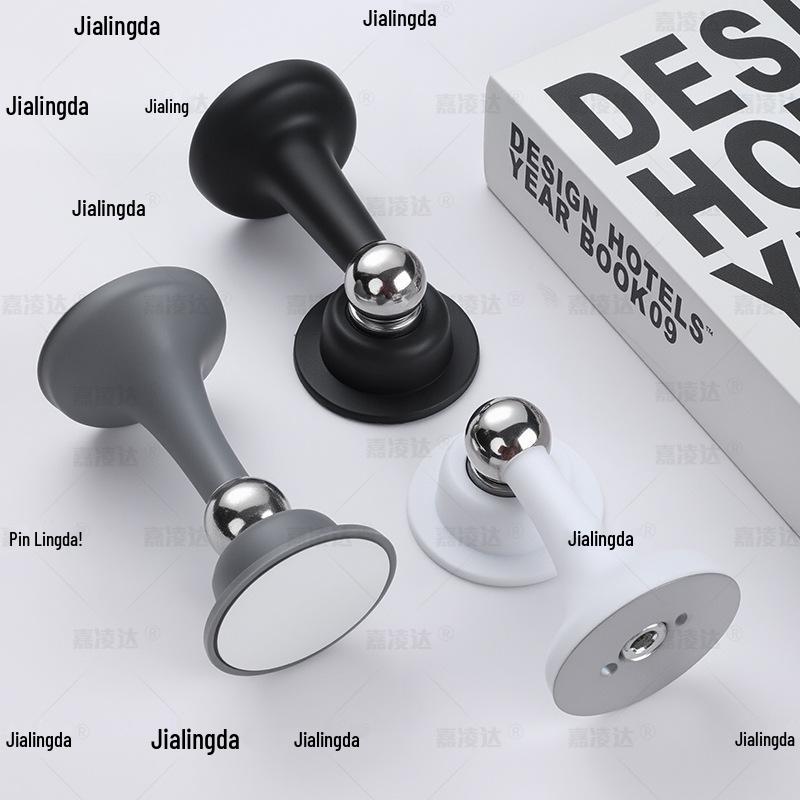 Silent Magnetic Door Stopper: Plastic Steel Hole-Free Anti-Collision Suction Cup for Bathroom Doors