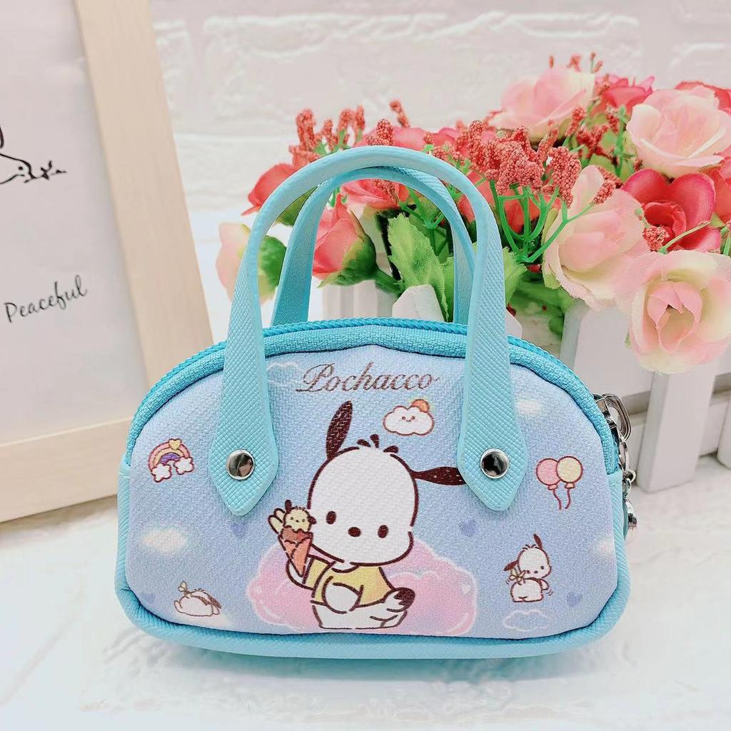 Anime New Cute Kawaii My Melody Kuromi Cinnamoroll Kids Cartoon Pu Coin Wallet Cute Mini Handbag Cute Storage Bag