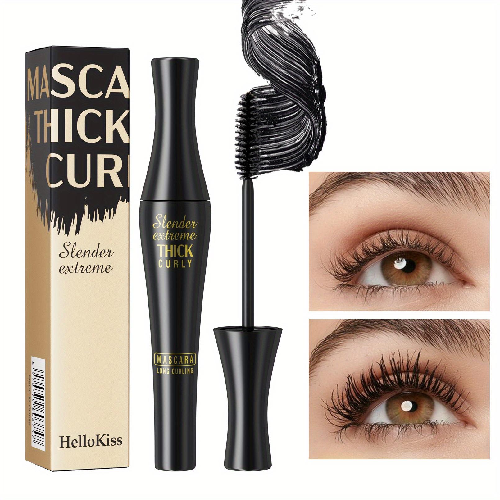 4D Mascara Volumising Black Mascara Lightweight Non-smudging Texture Waterproof Lengthening Volumising Curling Mascara 1pc