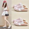 Summer Half-support White Shoes New Style Female Student Breathable Height-enhancing Casual Street Clapper Shoes
