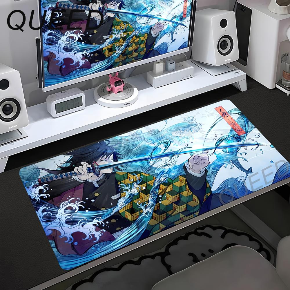 Computer Table Mat Keyboard Desk Pads Anime Mouse Pad Kawaii Girl Mausepad 900x400mm Rubber Non-slip Mouse Mats Demon Slayers XL