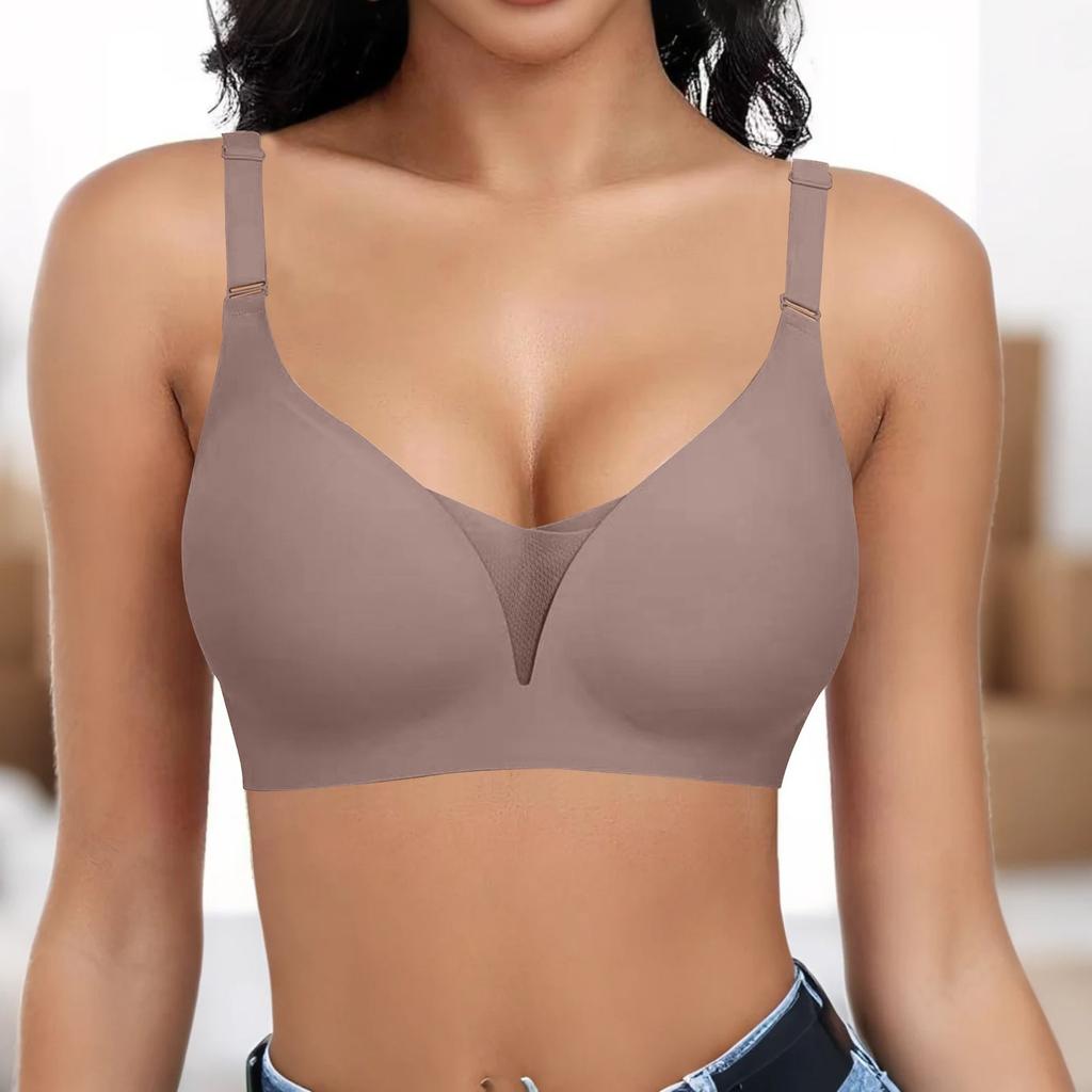 Women's Solid Color Push Up Bra Without Steel Ring Seamless Everyday Bra