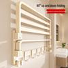 Baihan No-Drill Milk White Bathroom Towel Rack with Shelf