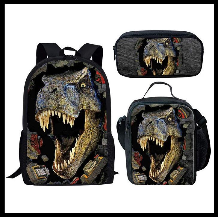 Ensemble Trois Pièces Cartable Scolaire pour Enfants, Cartable École Primaire, Sac Bandoulière Imperméable en Polyester, Trousse à Crayons. Ship according to the picture