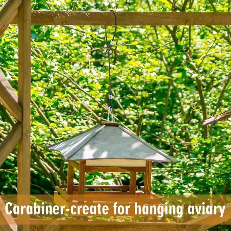 4pcs Resilient Coated Wire Lines Secure Hanging Chain Cable Rope for Bird Baths and Wind Sounds