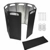 Umillion Windscreen Reflector for Powder Galvanized Thick Storage Large Windbreak Campfire 8 for Fire Pit Outdoor Includes Fixing Hardware and Storage