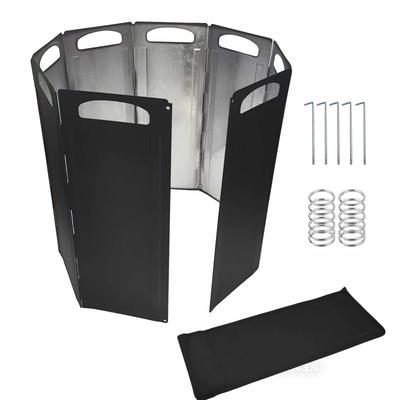 Umillion Windscreen Reflector for Powder Galvanized Thick Storage Large Windbreak Campfire 8 for Fire Pit Outdoor Includes Fixing Hardware and Storage