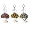 Cute Artistic Floral Mushroom Keyring Bag Hanging Ornament for Purse Keychain Decoration Women Gift Purse Charm
