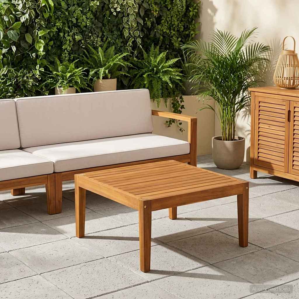 Solid Acacia Wood Table Natural 60 x 60 x 30 cm