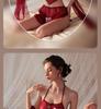 Seductive Hanfu-Inspired Sheer Lingerie Set: Erotic Three-Piece with Belly Band for Small Busts