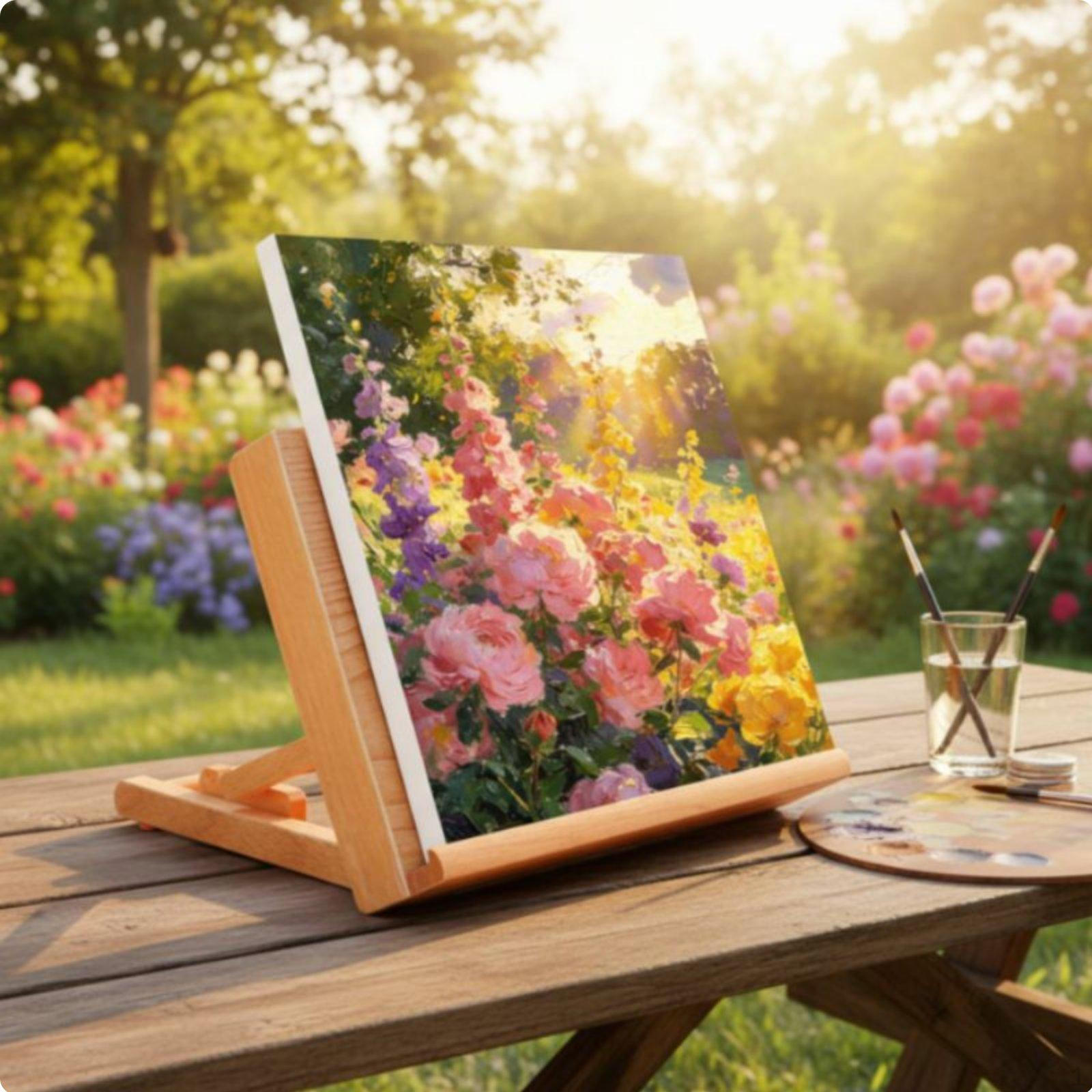 Portable Beech Wood Drawing Stand Foldable Wooden Desktop Easel Adjustable Sketching Surface