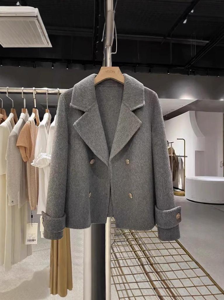 2025 High-End Double-Sided Wool Jacket with Suit Collar - Versatile Women's Fashion for Spring & Autumn