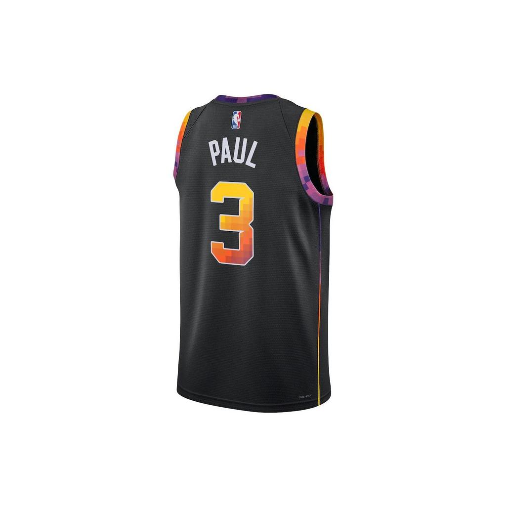 Jordan Spliced Logo Basketball Jersey Phoenix Suns 2022-2023 Season Chris Paul #3 Men Tops Black DO9540-010