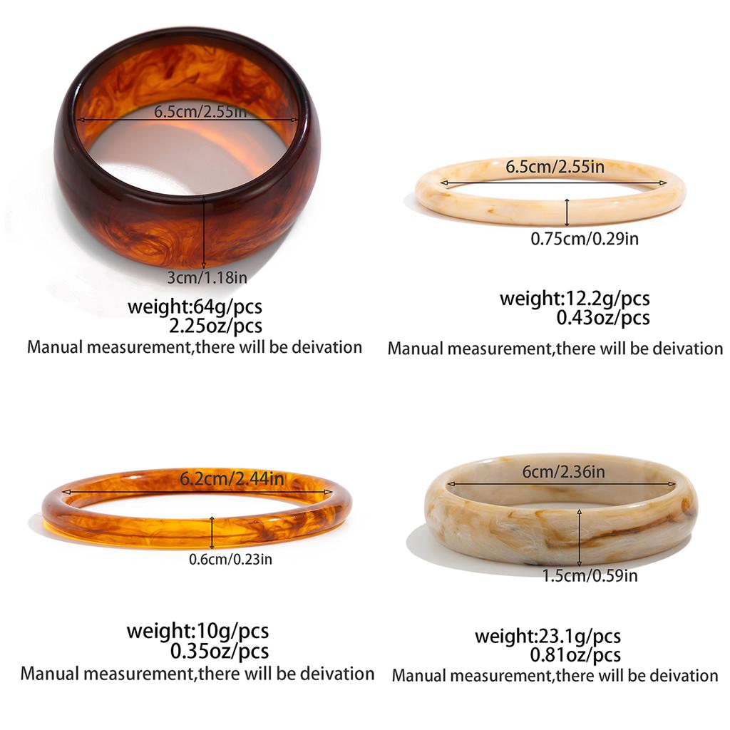 Ingemark 4 Styles Creative Vintage Resin Bangles For Women 2026 Trendy Party Birthday Beach Charm Bracelet Jewelry Accessories