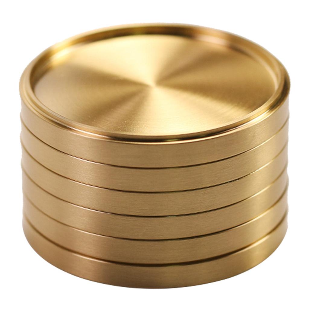 Coaster Cup Mats Protect Heat Resistant Mats Cup Tray Cup Coaster Copper Round Coasters Dining Table Holiday Decorations