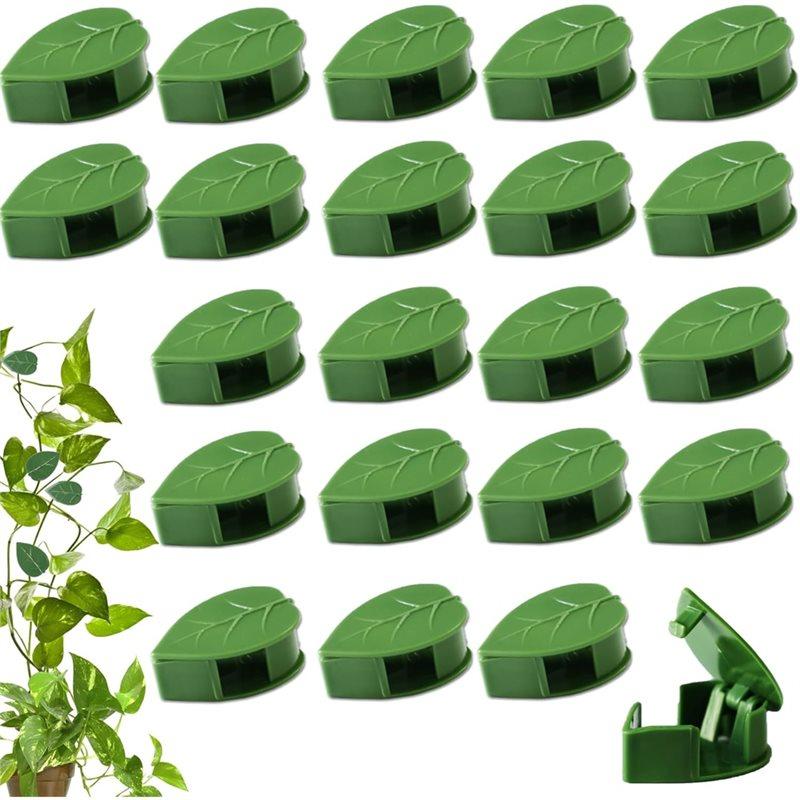SHGO-Garden Plants Climbing Wall Support 60 PCS Plant Clips, Snap Fixtures Self-Adhesive Hooks Stickies Garden Clipping Fixer