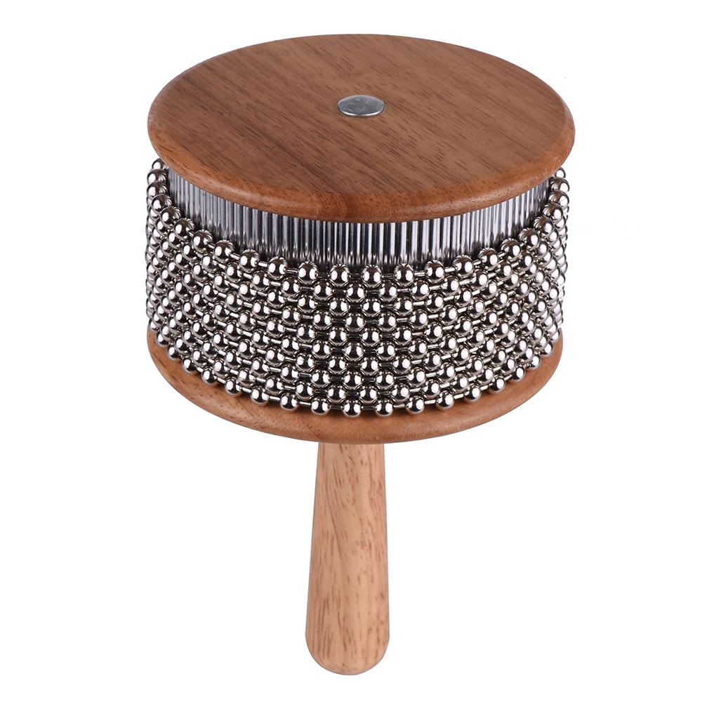 XDrum CB1-BK Cabasa Medium - Klassisches Rhythmusinstrument Aus Holz - 10 Ketten à 34 Perlen - Mittlere Größe - Kann Gerieben Oder Geschüttelt Werden - Gepolsterter Griff - Schwarz