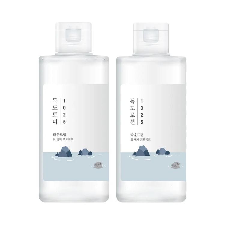 [Round Lab] 1025 Dokdo Toner & Lotion Set Soothing & Hydrating Skin Care 200ml+200ml