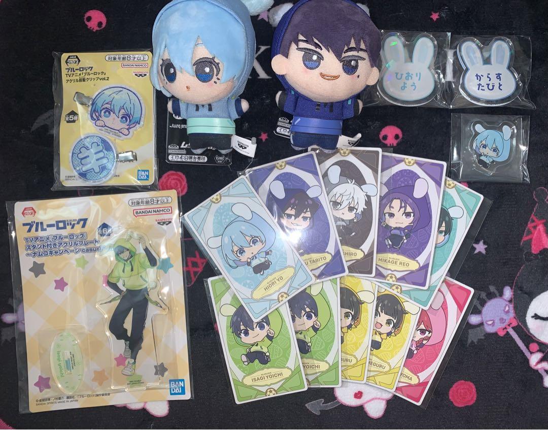 

[USED] Blue Lock Acrylic Stand Plush Hairclip Bonus: Koorihitsuji Karasu Tabibito Kiyoyoichi