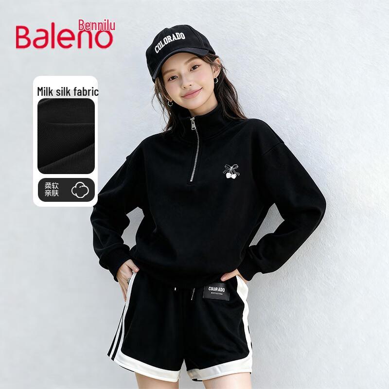 Baleno Women's Relaxed Fit Lapel Sweatshirt