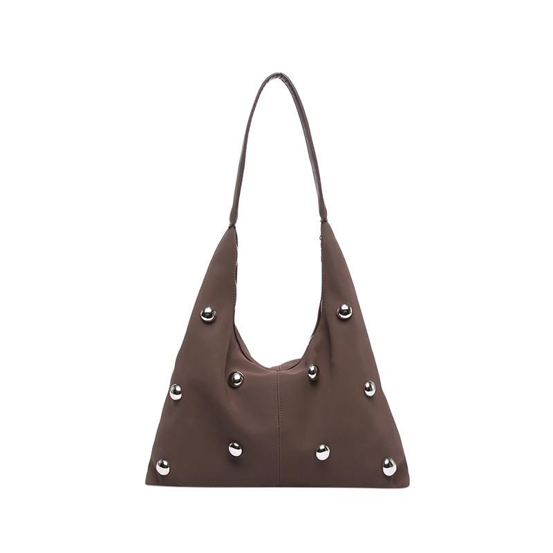Vintage Decorative Rivet Suede Large Capacity Women Casual Tote Bag Autumn For