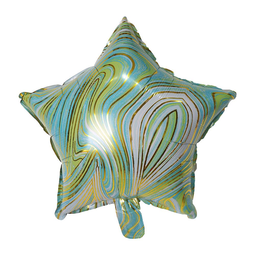 18inch Agate Love Peach Heart Balloons Birthday Wedding Party Decoration Colorful Cloud Pattern Pentagram Aluminum Foil Balloon