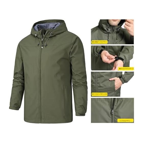 [ANONIE] Windbreaker Jacket Men's Coat Casual Outdoor Stadium Jacket Windproof Lightweight Plain Large Size Autumn/Winter Clothes M~3XL