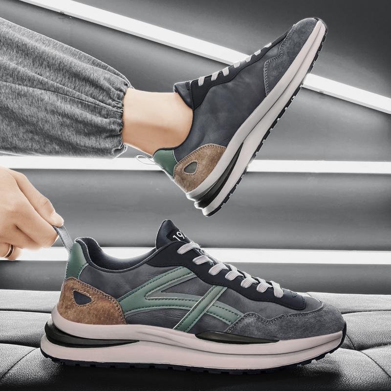 Fashion Leisure Outdoor Jogging Sports Shoes Breathable Lace-up Trendy Sneakers for Men's Summer Casual Running Thick Sole Shoes