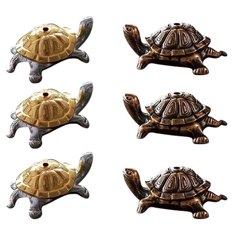 

Stick Holder Mini Metal Turtle Shape Meditation Buddha Sandalwood Funny Animal Holders Home Decor 6PC