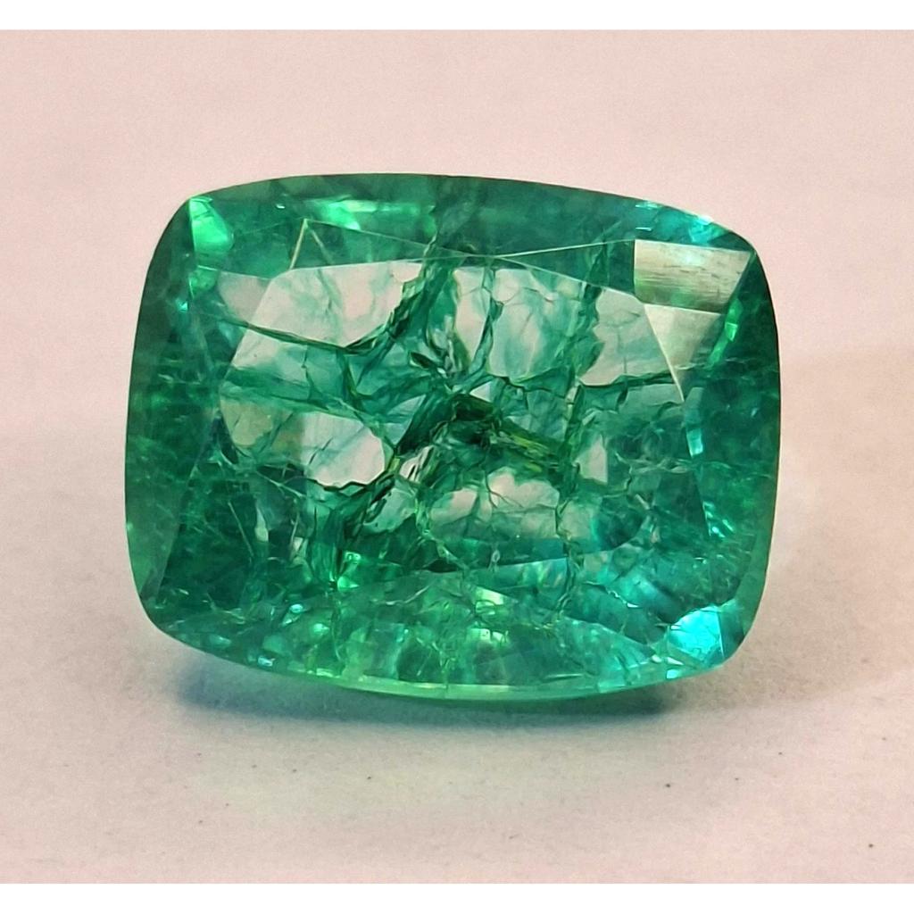 Colombian Emerald Green Natural 9-11 Ct Cushion Cut Fabulous Loose Gemstone