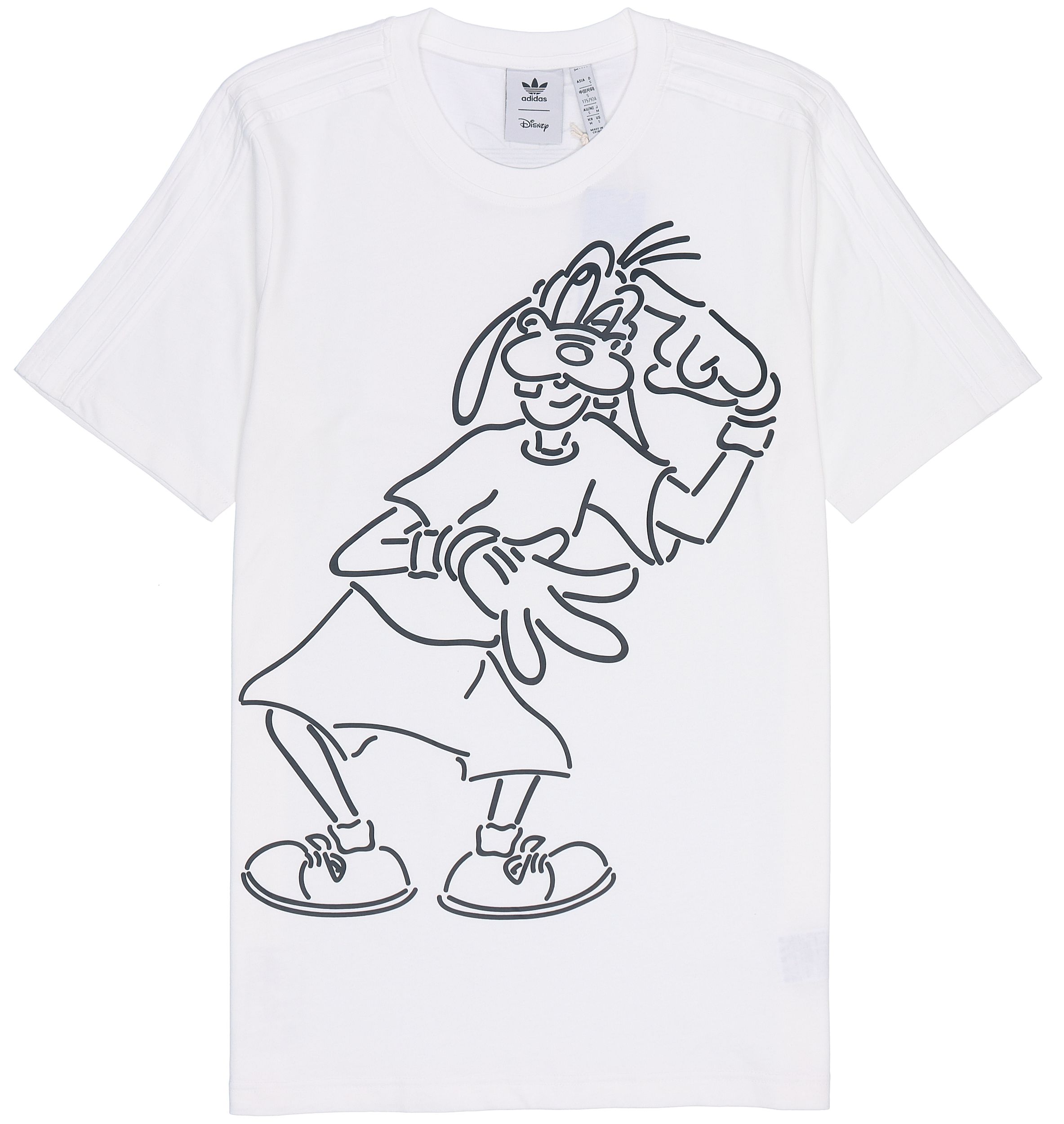 

Adidas X Disney Men s Retro Goofy Print Striped T-Shirt White HC0646 S