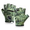 Mens Fishing Gloves 3-Finger Open Design Sun Protection Anti-Slip Breathable Ice Silk Bass Lure Casting