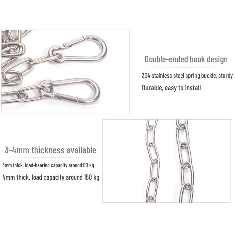 304 Stainless Steel Safety Chain with Spring Buckle