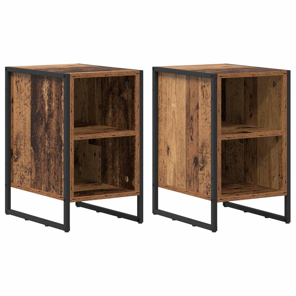 Nightstand Set of 2 Reclaimed Wood 39.5 x 30 x 50 cm Engineered Wood