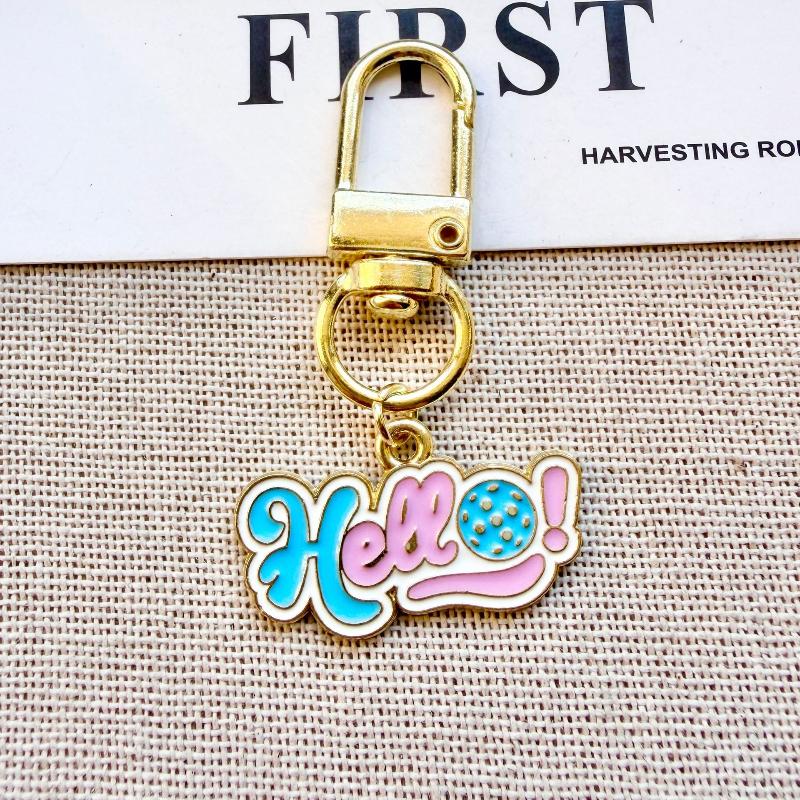 Pickleball Bag Tag Keyring Hot Selling English Pickball Pendant For Party Hoilday Handbag Birthday Gift Car Keychain Accessories